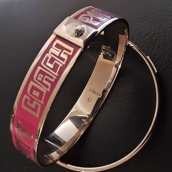 Authentic Coach Pink and Silvery Bangle Bracelet Gently Used - Picture 5 of 6